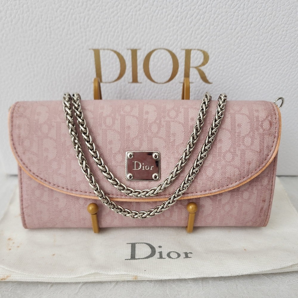 Auth Dior NWOT Trotter Montiagne Pink Wallet